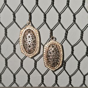 Elegant Gold and Silver Filigree Earrings